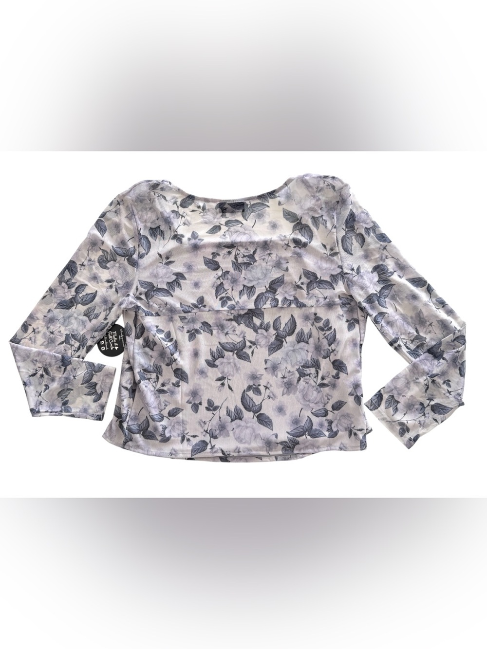 Jolie & Joy Purple and Gray Mesh Long Sleeve Top - NWT - Picture 5 of 9